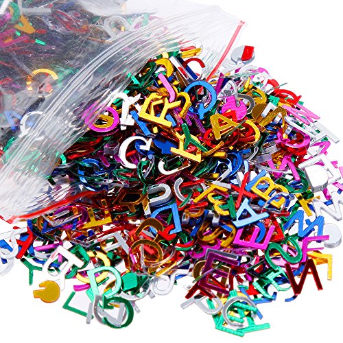 Goldge 4000pc Buchstaben Konfetti Schulanfang Einschulung ABC Buchstaben Streudeko Hochzeit Tischdeko - 5