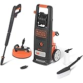 Black+Decker BXPW2000PE Patio Cleaner l&uuml;ks ve sabit Fır&ccedil;alı y&uuml;ksek basın&ccedil;lı yıkama makinesi (2000 B, 140 bar, 440 l/h)