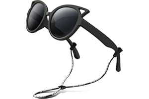 RIVBOS Kids Sunglasses Polarized Rubber UV400 Protection with Glasses Strap for Boys Girls Toddler and Children Age 3-10 RBK002-2