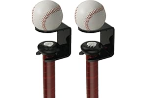 JUMRHFAN 2pcs Wall Mount Baseball Storage Rack, Acrylic Baseball Bat Holder Sports Equipment Organizer for Bat and Ball Display in Home or Baseball Stadium(Black)