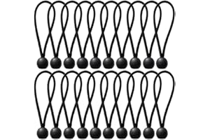 CENRONG Napinacz do plandeki, 20 sztuk, guma napinająca z kulką, czarna, profesjonalna linka z kulką do namiotów, plandek, plakatów, ekspanderów, uchwytów na plandeki