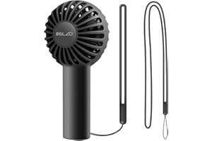 ELZO Mini Handheld Fan, Rechargeable Powerful Portable Fan, Small Personal Fan with 3 Speeds, Lightweight Pocket Fan for Eyelash Makeup Travel Trip Beach Indoor Outdoor Kids Girls Women, Black