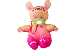 Nenuco Monster Friends Yellow, Mini Muñecos Bebé Monstruitos de 15 cm, Cuerpo Blandito y Vestido con un Diseño de Color Amarillo Pastel, Chupete Personalizado, Colecciona Modelos, Famosa (NFNB1200)