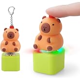 Keyboard Fidget Toy, LED Light Keychain, Portable Quiet Clicker Sensory Stress Relief Toy for Anxiety, Decompression and Focu