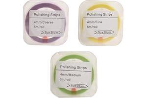 ANGZHILI 3 Rolls Dental Polishing Strip,Resin Polishing Strip for Adjacent Surface polishing,6m/Roll(Coarse+Medium+Fine)