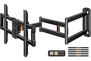 Perlegear Support Mural TV avec Bras Long de 943mm pour TV de 42–84", Support TV Mural Articulé avec Rotation et Inclinaison, Supporte jusqu'à 68kg, Max VESA 600 x 400mm