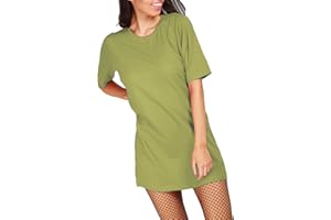 Fashion Star Womens Ladies Tunic Pullover Oversized Short Sleeve Round Neck Baggy T-Shirt Mini Dress | Tunic Dress | Pj Dress | Casual Tops | T-Shirt Dress