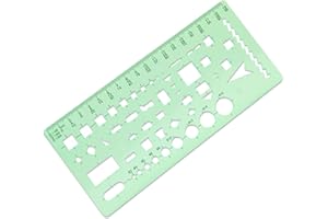 NAMOON Measuring Plastic Templates French Curve and Clear Green Shape Drawing Templates Geometric Drawings Templates for Building Formwork, Drafting Tools, Office and School