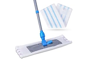 PEGGY PERFECT Wischmopp Bodenreiniger Bodenwischer +2 Bezüge Mikrofaser Mopp + Teleskopstiel