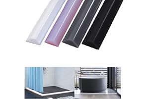 WZERHO 100CM Wet Room Floor Barrier, Shower Water Barrier, Shower Tray Seal, Silicone Water Retaining Strip, Shower Floor Water Barrier, Shower Threshold Water Barrier for Bathroom (White 1m)