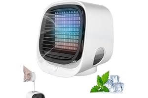 HITIANYA Aira Breeze Luftkühler, Air Breeze Klimaanlage, Luftkühler mit Wasserkühlung Klein, Tragbarer Klimaanlagenventilator, USB-betriebener Klimagerät für Familie, Reisen (Weiß)