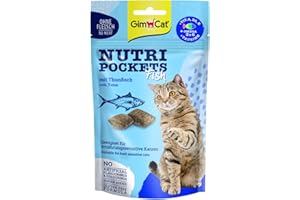 Gimcat Nutri Pockets Poisson Thon - Friandise Croustillante pour Chats avec des Ingrédients Fonctionnels - 1 Sachet (1 X 60 G)