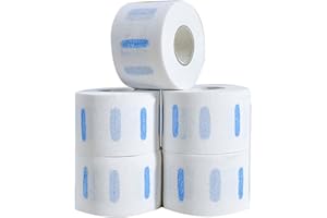 BRRNOO Papierowy Pasek na szyję, Paski na szyję, Papier na szyję, 5 Rolek Paski na szyję Biały Profesjonalny Rozciągliwy Fryzjer Paski na szyję Papierowe Narzędzie Fryzjerskie do Strzyżenia Włosów