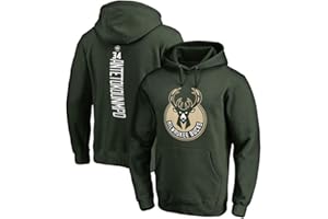 JNTM di Sport degli Uomini Comodi Maniche Lunghe Caldo con Coulisse con Cappuccio Milwaukee Bucks Fans Pullover S-XXXL