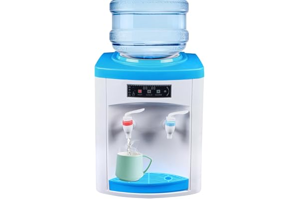 Distributeur d'eau électrique 550 W - Fontaine à eau chaude et froide - Refroidisseur d'eau potable - Pour studio, bureau, épicerie, bureau, table de nuit, table à thé, maison, 25,5 x 23,5 x 33 cm,