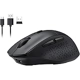 【2020 NEWEST】Wireless Mouse Rechargeable, VicTsing Unique Comfortable USB Computer Mouse with Noiseless Buttons, Adjustable D