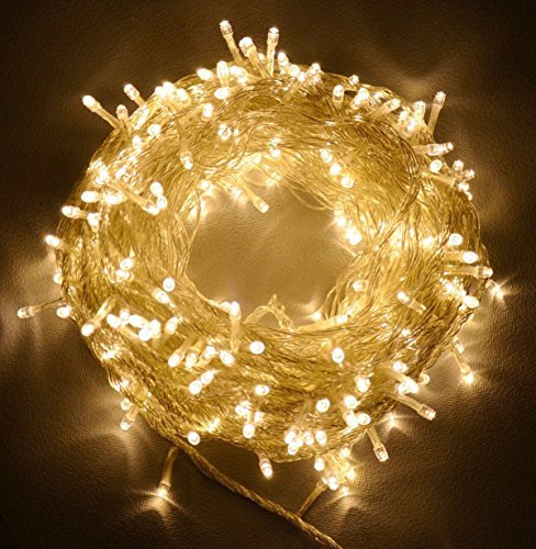 EchoSari 11M 100 LED Outdoor LED String Lichterkette Batterie betrieben mit Fernbedienung (dimmbar, Timer, 8 Betriebsarten) wasserdicht IP65 für Weihnachtsbaum- Party Hochzeits Events (Warmes Weiß)