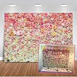 ★Material:tela de vinilo Mehofoto flor de pared Telón de fondo 7x5ft del agua Fotografía floral de la flor de las rosas de colores de fondo para la boda, infantil, recién nacido, bebé