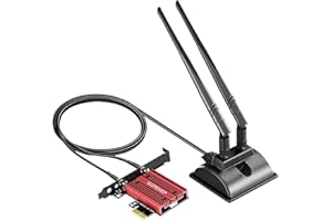 GLOTRENDS WiFi 6E PCIe Card with 2-Meter Extension Antenna for Desktop PC, Intel AX210 Chip, 802.11ax, Bluetooth 5.3, Support Windows 11/10/Linux, Support Intel/AMD Motherboard