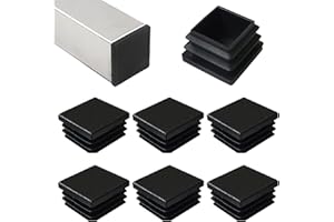 HJYZY Tapón de plástico Cuadrado Negro de 60 x 60 mm para Tubos Cuadrados, Tapa de Extremo de Poste de tubería para Tubos de Metal, Cerca, Inserto de Deslizamiento sillas y Muebles, 6 Piezas
