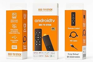 GENERICO S03 TV Stick Android, 4K Ultra HD, Control Remoto, Compatible con Netflix Youtube Prime2 ram-16 Flash Mejorado ...No es Compatible con la App de Tedi Telecable.Video
