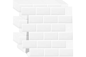 ‎WOSTICK WoStick 10-Stück Weiß Fliesenaufkleber Küchenrückwand Fliesen Klebefliesen Fliesenfolie 3d Selbstklebende Küche Bad (30,5 x 30,5 cm)