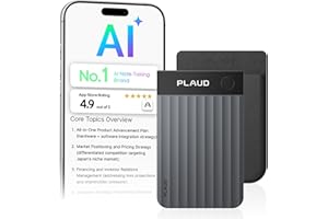 Plaud Note Pro AI Voice Recorder, Transcribe & Summarize with AI, App Control, Note Taker for Meetings & Calls, Supports 112 Languages, Ultra-Slim w/InstantView Display, Case Included, Black