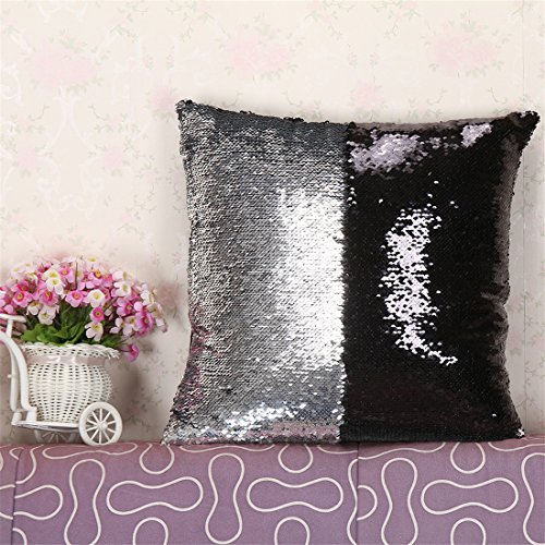 VWH Meerjungfrau Glitzer Pailletten Kissenbezug Startseite Schlafzimmer Sofakissen Kissenabdeckung Pailletten Kissen (011#) - 4