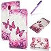 Produktbild EMAXELERS Galaxy J7 Pro Hülle 3D Schmetterlings-Blume PU Leder Ledercase Flip Wallet Schutzhülle für Samsung Galaxy J7 2017 Europe Version,3D Two Red Butterfly&Many Red Flowers