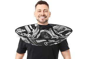 Komergave Friseurumhang mit Auffang, Wasserdicht Und Faltbar Haarschneideumhang Erwachsene, Umhang Haare Schneiden Friseur Umhang für Friseur, Colorierung, Haarschnitt, Styling, Bartpflege