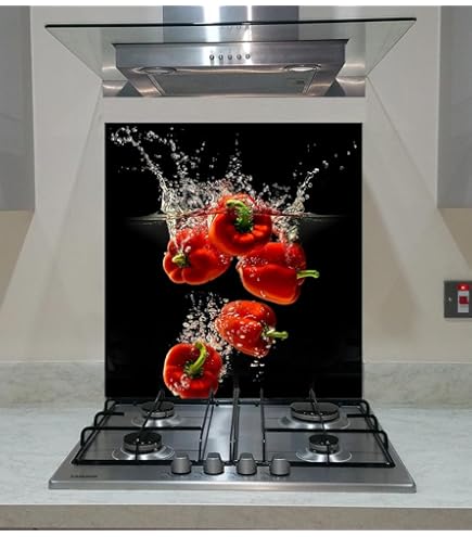 Crédence En Verre Trempé Décoratf Trempé Résstant à La Chaleur 60 X 65 Cm 4 Mm D'Épasseur