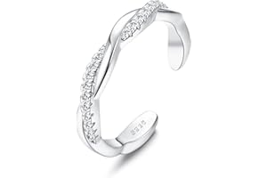 JeryWe Zehenring Silber 925 Damen Hypoallergen - Einstellbar Silber Zehenring Damen Blume CZ Opal Band Zehenringe Sommer Strand Geöffnet Zehenringe Wasserfest Fußschmuck