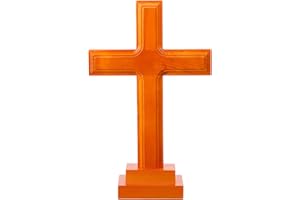 IMIKEYA Crucifix Ornaments Wood Catholic Crucifix Cross with Stand Holy Land Market Standing Table Altar Olive Wood Cross Religious Home Decor Cross Ornaments