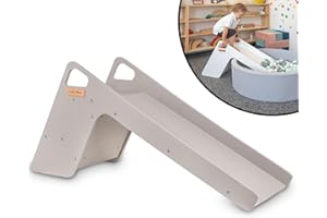 ‎KIDDYMOON KiddyMoon Kinder Rutsche Aus Holz Stabile Kleinkinderrutsche Multifunktion Montessori, Grau