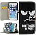 Produktbild Handy Lux® Schutz Hülle Tasche Kartenfächer Flip Case Etui Cover Involto Motiv Design Hülle BookStyle für Samsung Galaxy Note 8, Don't Touch My Phone