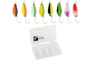 Zite Fishing Spoons Assortimento di 8 pezzi – Trout – Esca artificiale 2,5 g – Bifacciale colorato – Attivo UV