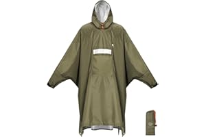 ANYOO Poncho de lluvia impermeable con mangas y bolsillo, ligero y reutilizable, chaqueta impermeable con capucha para actividades al aire libre, Talla única
