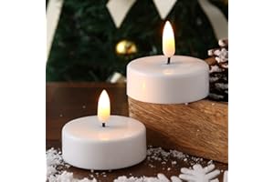 ‎MARELIDA LED Maxi Teelichter mit flackernder 3D Flamme - Batteriebetrieb - Timer - D: 5,8cm - weiß - 2er Set