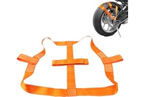 SUEVUT Sangle Remorque Moto, Rail Moto pour Remorque Sangle, Dispositif de Sécurité pour Le Transport de Moto, Sangle Arrimage Moto Tension de Roue Arrière, pour Fixe Moto Sangles de Trac