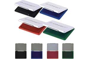 Q-CONNECT Connect Stempelkissen 9x5,5 cm 4 Farben Schwarz Blau Rot Grün