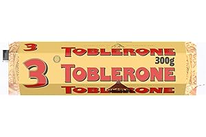 Toblerone Chocolate con Leche Suizo con Nougat de Miel y Almendras, Pack 3 x 100g - 300 g