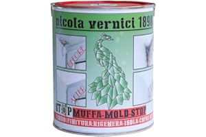 NICOLA VERNICI Pittura Antimuffa Bianca Inodore ed Ecologica per Interni ed Esterni - Vernice Muffa Stop Made in Italy a Base Acqua - 1 Litro