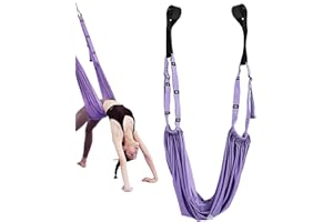 FANELOD Correa de estiramiento para yoga y fitness - Cuerda de yoga aérea para dolor de espalda | Correa elástica para cintura, espalda y piernas, hamaca, columpio, correa elástica para gimnasia, danza aérea