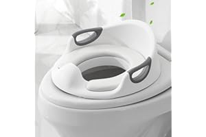 ZUSUZU Réducteur Toilette Enfant, Rehausseur WC Enfant, Adaptateur Toilette Enfant avec Poignée et Dossier,Réducteurs de Toilettes Antidérapante pour Garçons et Filles pour Bébé de 1 à 7 Ans