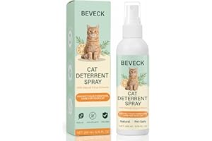 BEVECK Cat Deterrent Spray, 200 ml — Natural 2-in-1 (Scent & Bitter), Pet-Safe & Non-Staining; Helps Protect Furniture & Garden from Scratching, Chewing & Marking — Cat Repellent Spray