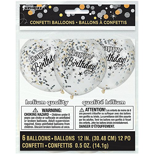Folie silber glitzernden Konfetti zum Geburtstag Luftballons, 6 Stück - 2