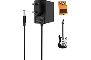 9V 1A Gitarre Pedal Netzteil Adapter, RENGOGA Netzadapter Kompatibel mit Boss PSA-120S, BOSS Effektpedal, Roland ME-80 ME-70 GT-1 GT-100, Casio Keyboard, ZOOM, Stompbox, DC 5,5 x 2,1 mm, Mitte Negativ