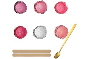 Barlone 6 Farbpigmente für Gießpulver 3g, Mica Pulver, Epoxidharz Farbe für Gießpulver, Glitter Mica Powder für Kunstharz Gießharz, Seife, Badebombe, Kerze, Kosmetischer, Lidschatten, Nagellack