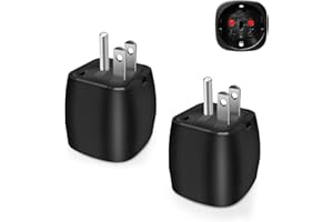 Vutizal Adattatore Presa Americana - 2 pezzi Adattatore Universale da Viaggio - Adattatore USA (2 pin Europa a 3 pin USA) 3250W per America Canada Messico Thailandia (Tipo B Nero)