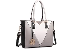 Miss Lulu Handbags for Women Look V-Shape Shoulder Handbag Lightweight Medium Tote Bag PU Leather